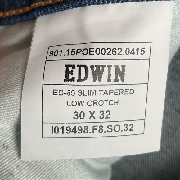 Edwin Men's Slim Tapered Low Crotch Jeans ED-85 Size 30 X 32 Medium Wash - Picture 12 of 13